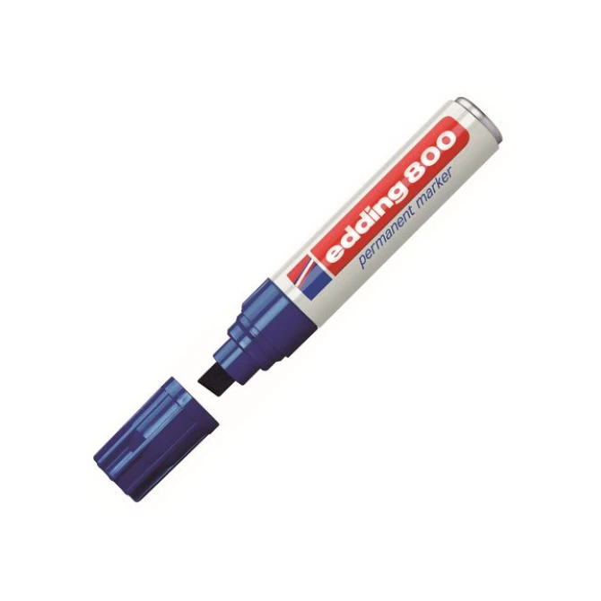 EDDING 800 Permanente Marker Beitelvormige Punt 4 - 12 mm Blauw (pak 5 stuks) EDDING 800 Permanente Marker Beitelvormige Punt 4 - 12 mm Blauw (pak 5 stuks)