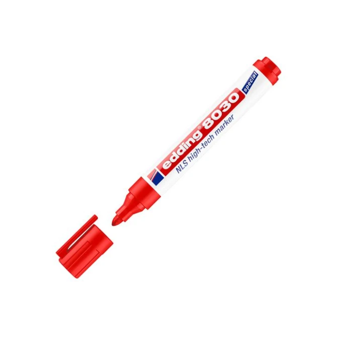 EDDING 8030 NLS High-Tech Permanente Marker Ronde Punt 15 - 3 mm Rood (pak 10 stuks) EDDING 8030 NLS High-Tech Permanente Marker Ronde Punt 15 - 3 mm Rood (pak 10 stuks)