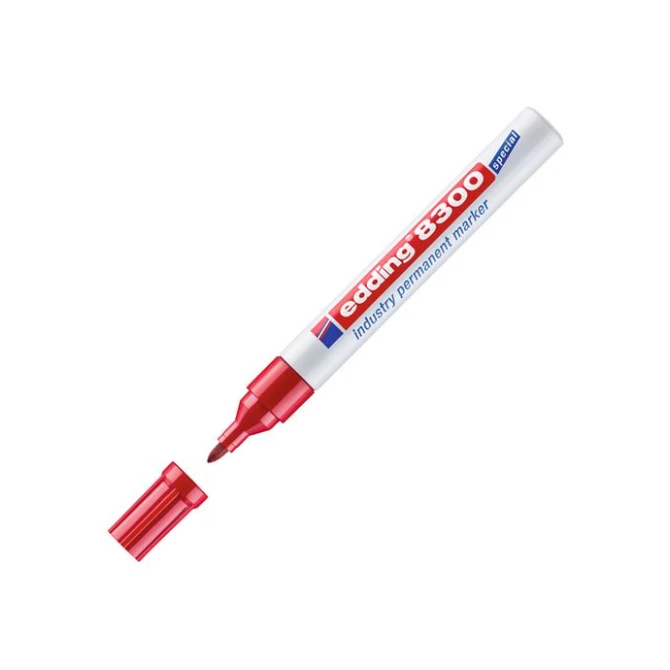 EDDING 8300 Industry Permanente Marker Ronde Punt 15 - 3 mm Rood (doos 10 stuks)