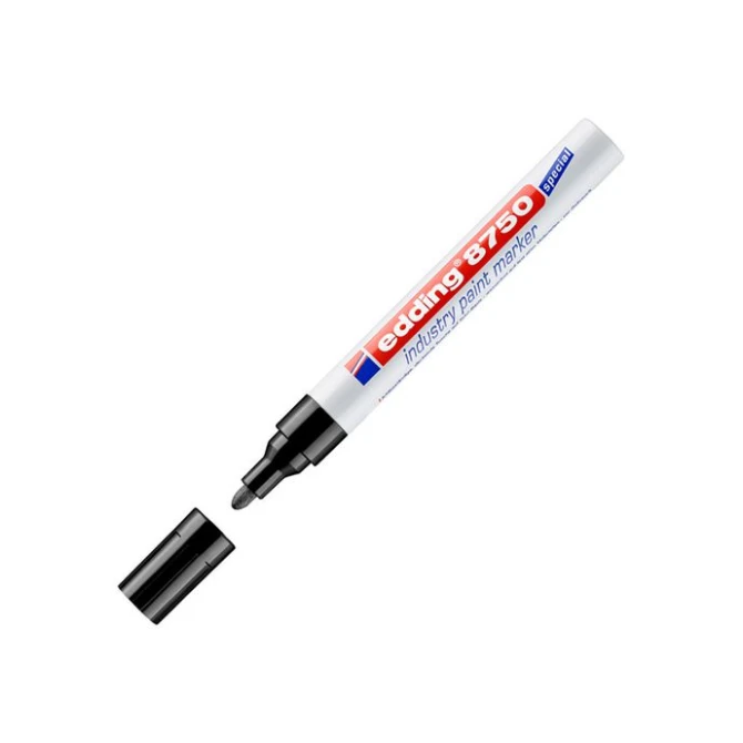 EDDING 8750 industriële merkstift permanente inkt middelgrote ronde punt 2 - 4 mm lijndikte zwart (pak 10 stuks)