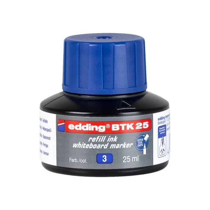EDDING BTK 25-inktnavulling voor EDDING EcoLine 28 en 29 whiteboardmarkers blauw (fles 25 milliliter) EDDING BTK 25-inktnavulling voor EDDING EcoLine 28 en 29 whiteboardmarkers blauw (fles 25 milliliter)