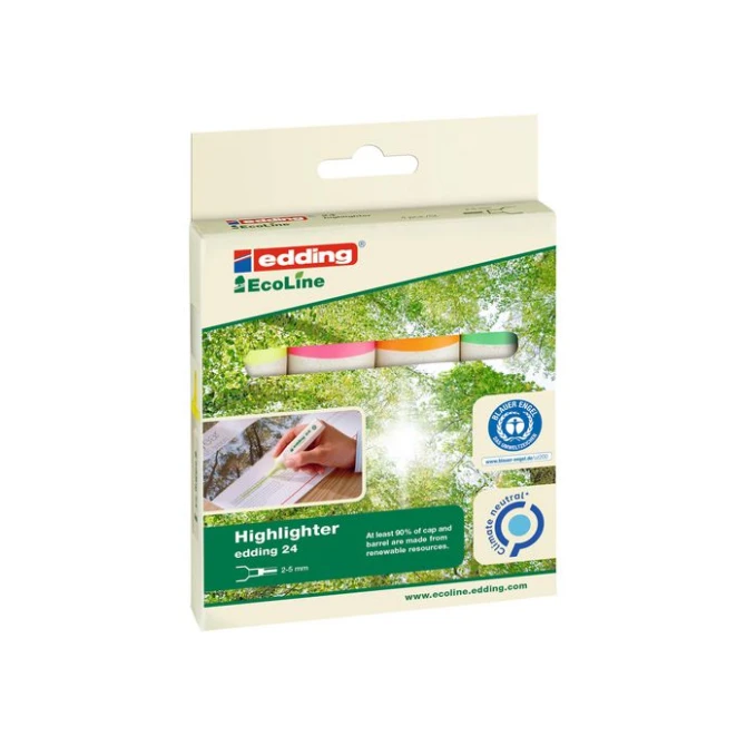 EDDING EcoLine 24 Markeerstift Beitelvormige Punt 2 - 5 mm Assorti (pak 4 stuks) EDDING EcoLine 24 Markeerstift Beitelvormige Punt 2 - 5 mm Assorti (pak 4 stuks)