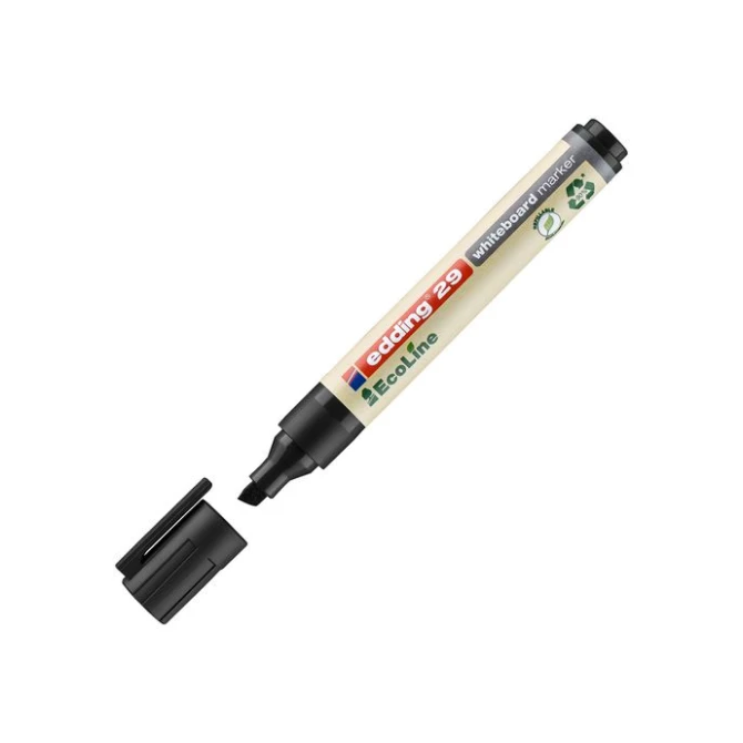 EDDING EcoLine 29 Whiteboardmarker Beitelvormige Punt 1 - 5 mm Zwart (doos 10 stuks) EDDING EcoLine 29 Whiteboardmarker Beitelvormige Punt 1 - 5 mm Zwart (doos 10 stuks)