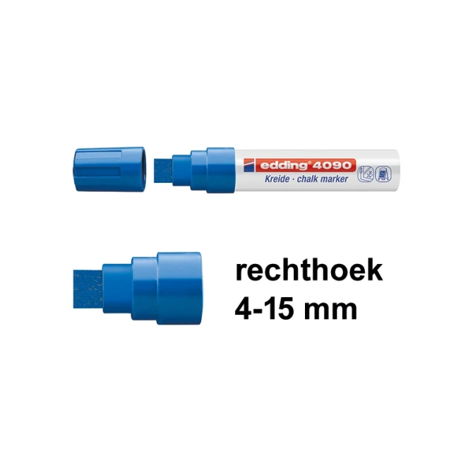 EDDING Krijtmarker 4090 4 - 15 mm blauw (doos 5 stuks)
