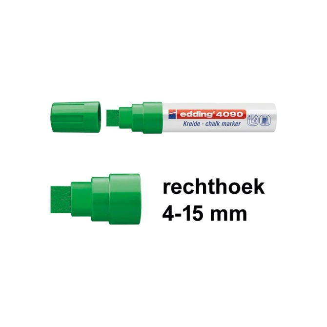 EDDING Krijtmarker 4090 4 - 15 mm groen (doos 5 stuks)