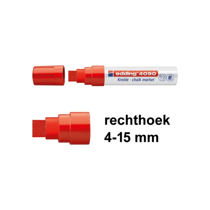 EDDING Krijtmarker 4090 4 - 15 mm rood (pak 5 stuks)