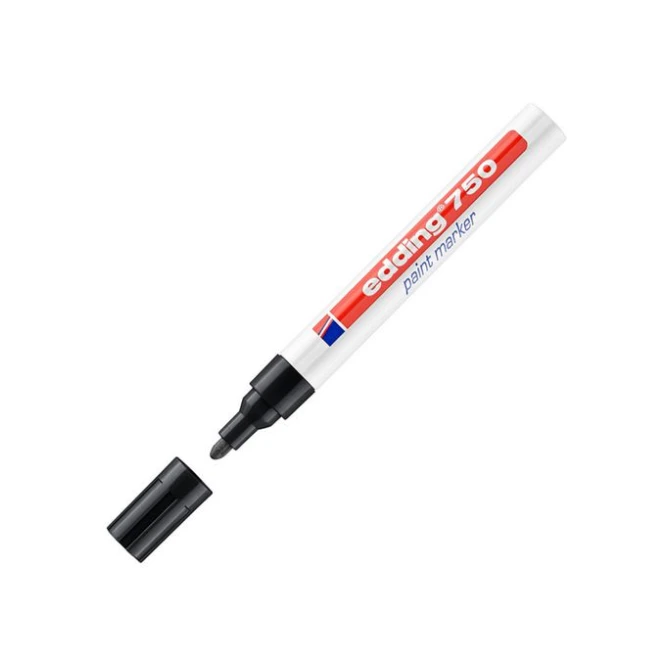 EDDING Lakmarker 750 2 - 4 mm zwart (doos 10 stuks)