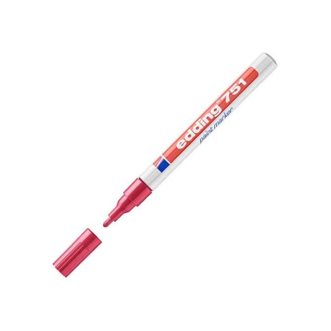 EDDING Lakmarker 751 1 - 2 mm rood (pak 10 stuks)