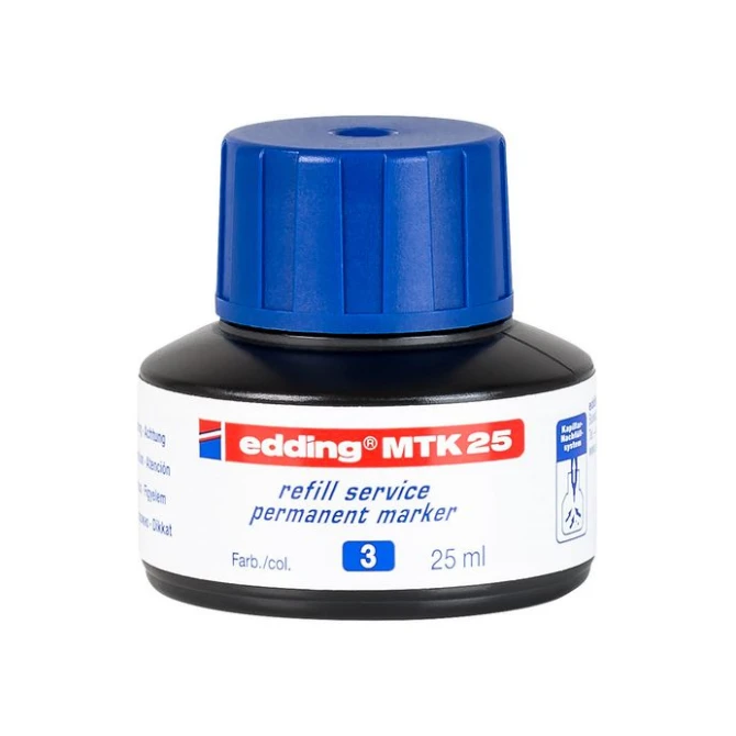 EDDING MTK 25 Inkt Permanent 25 ml Blauw (fles 25 milliliter) EDDING MTK 25 Inkt Permanent 25 ml Blauw (fles 25 milliliter)