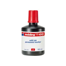EDDING T-100-inktnavulling voor permanente markers 100 ml rood (fles 100 milliliter)