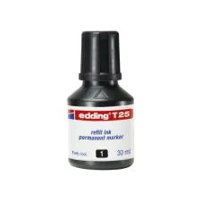 EDDING T-25 inktnavulling voor permanent markers 30 ml zwart (fles 30 milliliter)
