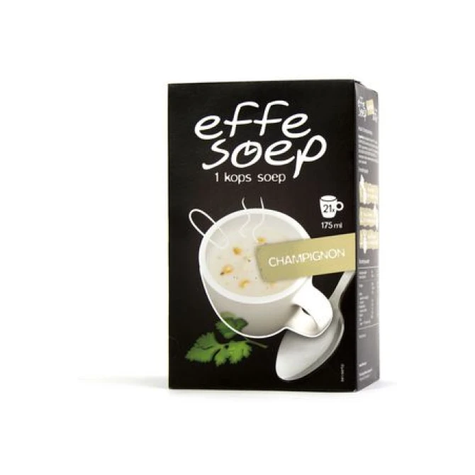 Effe Soep 1 kops soep Champignon (doos 21 stuks) Effe Soep 1 kops soep Champignon (doos 21 stuks)