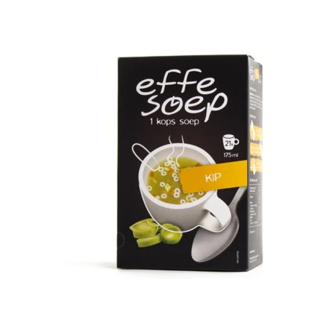Effe Soep 1 kops soep Kip (doos 21 stuks) Effe Soep 1 kops soep Kip (doos 21 stuks)