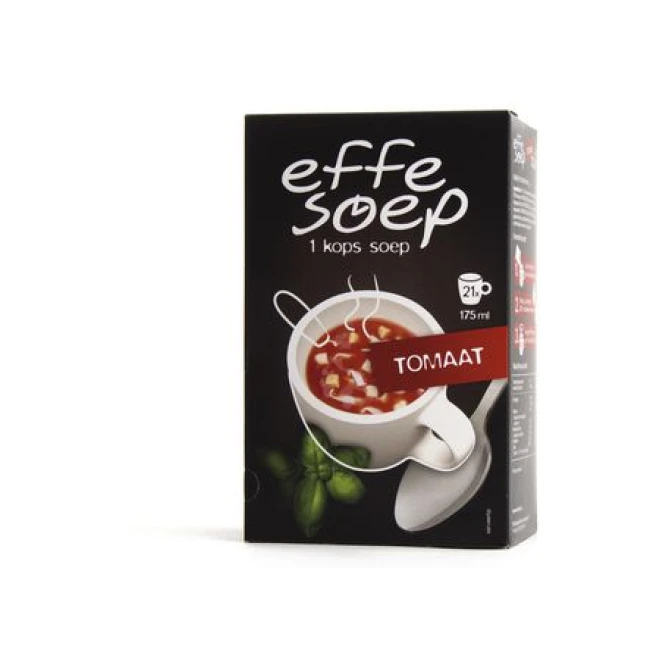 Effe Soep 1 kops soep Tomaat (doos 21 stuks) Effe Soep 1 kops soep Tomaat (doos 21 stuks)