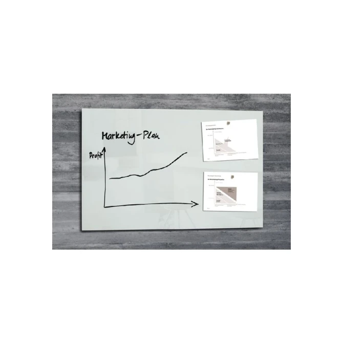 sigel Artverum Glasbord. Magnetisch. Beschrijfbaar. Gehard Glas. 650 x 1000 mm. Wit
