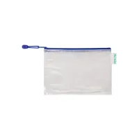 TARIFOLD A5 Opbergtas met Rits 235 x 165 mm Transparant met Blauw (pak 8 stuks)