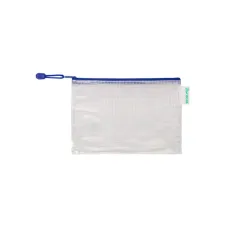 TARIFOLD A5 Opbergtas met Rits 235 x 165 mm Transparant met Blauw (pak 8 stuks)