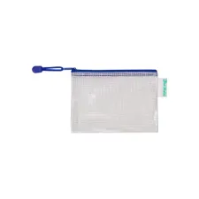 TARIFOLD A6 Opbergtas met Rits 175 x 125 mm Transparant met Blauw (pak 8 stuks)