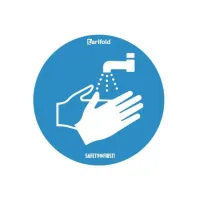 TARIFOLD Deursticker Handen wassen verplicht Vinyl 250 mm Blauw en wit (pak 2 stuks)