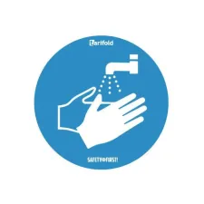 TARIFOLD Deursticker Handen wassen verplicht Vinyl 250 mm Blauw en wit (pak 2 stuks) TARIFOLD Deursticker Handen wassen verplicht Vinyl 250 mm Blauw en wit (pak 2 stuks)