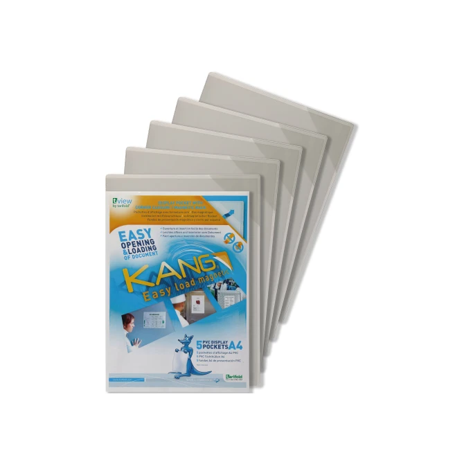 tarifold KANG Easy Load magnetische displayhoes. A4. PCV. transparant (pak 5 stuks) tarifold KANG Easy Load magnetische displayhoes. A4. PCV. transparant (pak 5 stuks)