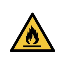 TARIFOLD Pictogram Waarschuwing Ontvlambaar Plastic 200 x 176 mm Geel Zwart