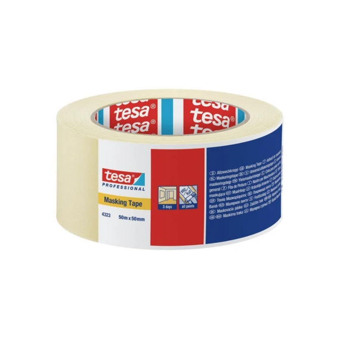 TESA® 4323 Afplaktape Basic 50mm crème (rol 50 meter)