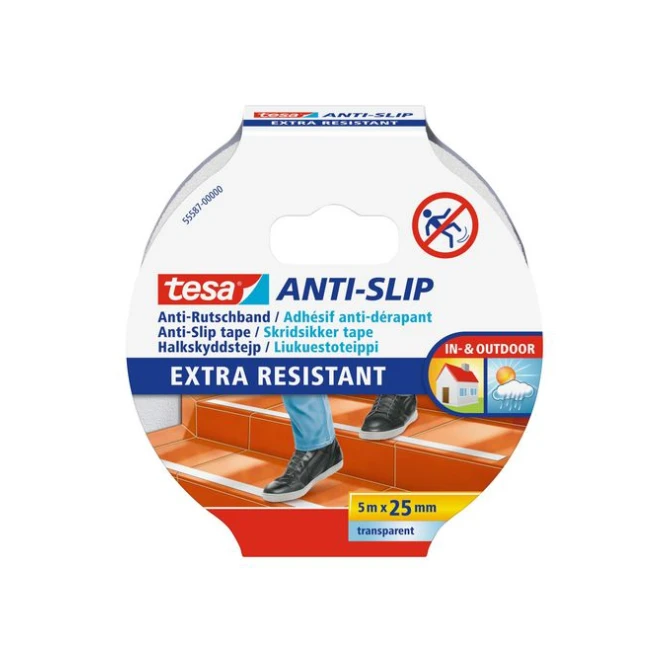 TESA Anti-Slip Tape met grove korrel 25 mm x 5 m Transparant