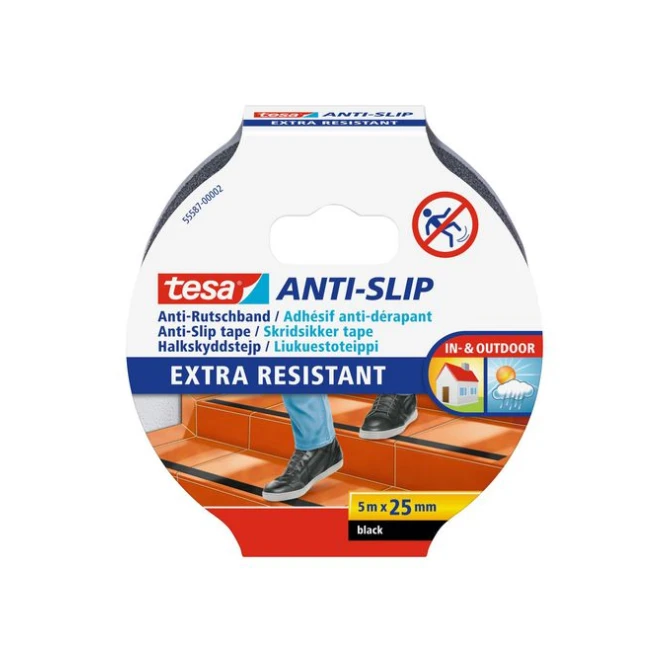 TESA Anti-Slip Tape met grove korrel 25 mm x 5 m Zwart