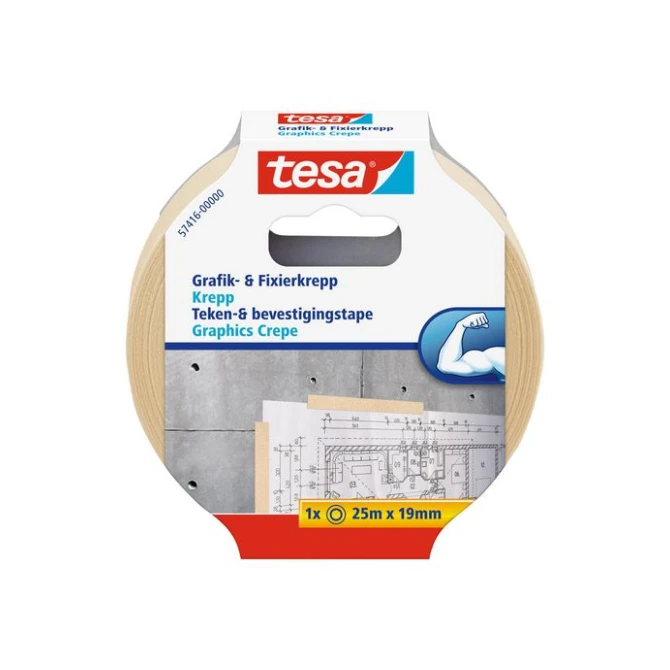 TESA® Bevestigingstape Niet-Permanent 19 mm x 25 m Lichtcrème (rol 25 meter) TESA® Bevestigingstape Niet-Permanent 19 mm x 25 m Lichtcrème (rol 25 meter)