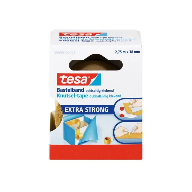 TESA® Dubbelzijdig Knutseltape 38 mm x 275 m Transparant (rol 275 meter) TESA® Dubbelzijdig Knutseltape 38 mm x 275 m Transparant (rol 275 meter)