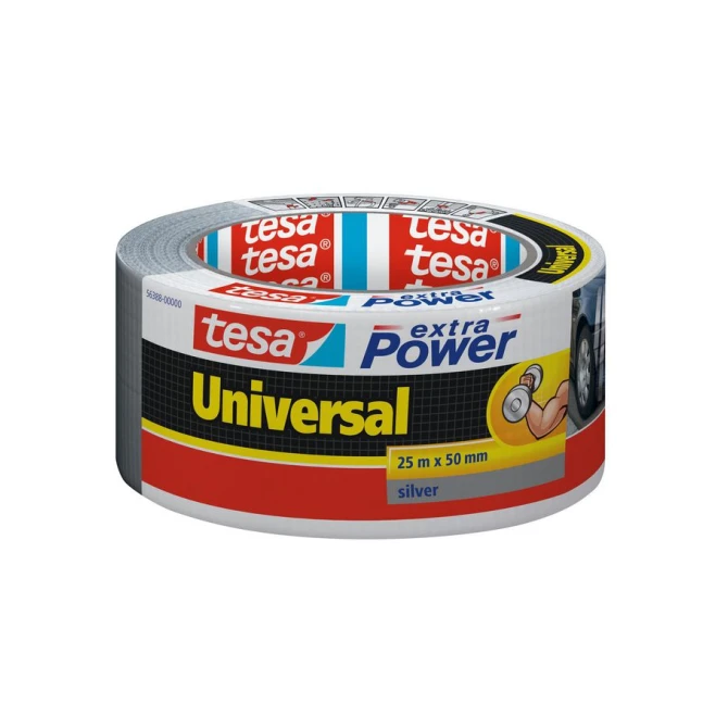 TESA® Extra Power Universal Duct Tape 50 mm x 25 m Grijs (rol 25 meter) TESA® Extra Power Universal Duct Tape 50 mm x 25 m Grijs (rol 25 meter)