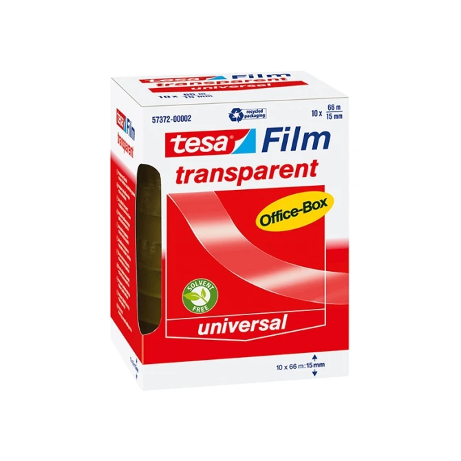 TESA® Plakband 15 mm x 66 m asgat 76 mm (pak 10 x 66 meter)