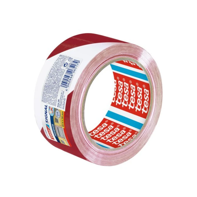 TESA® Signal Premium Waarschuwings- en markeringstape 50 mm x 66 m Rood-Wit TESA® Signal Premium Waarschuwings- en markeringstape 50 mm x 66 m Rood-Wit