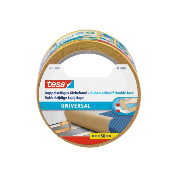 TESA® Universal Dubbelzijdige Tapijttape 50 mm x 10 m (rol 10 meter) TESA® Universal Dubbelzijdige Tapijttape 50 mm x 10 m (rol 10 meter)