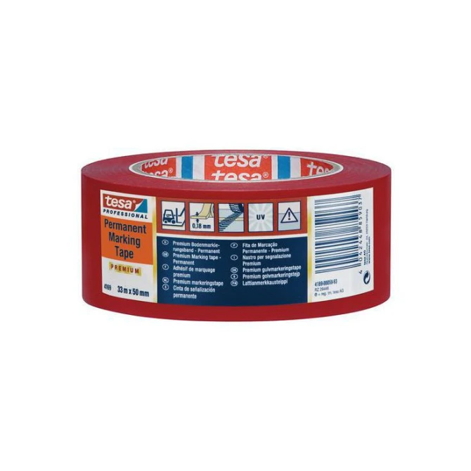 TESA® TESAflex 4169 Premium Vloermarkeringstape 50 mm x 33 m Rood (rol 33 meter)