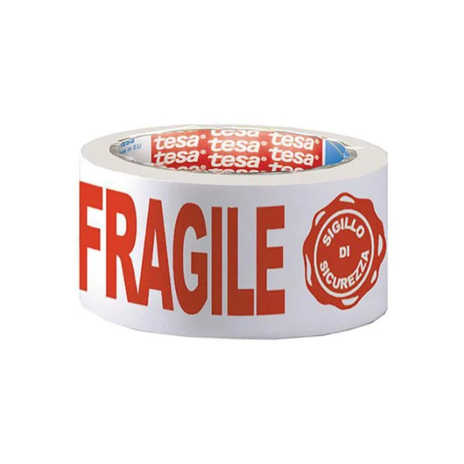 TESA® TESApack Bedrukte Verpakkingstape Fragile 50 mm x 66 m asgat 76 mm Rood Wit (rol 66 meter) TESA® TESApack Bedrukte Verpakkingstape Fragile 50 mm x 66 m asgat 76 mm Rood Wit (rol 66 meter)