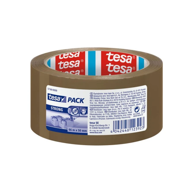 TESA® TESApack Strong Verpakkingstape PP 50 mm x 66 m Bruin (pak 6 x 66 meter)