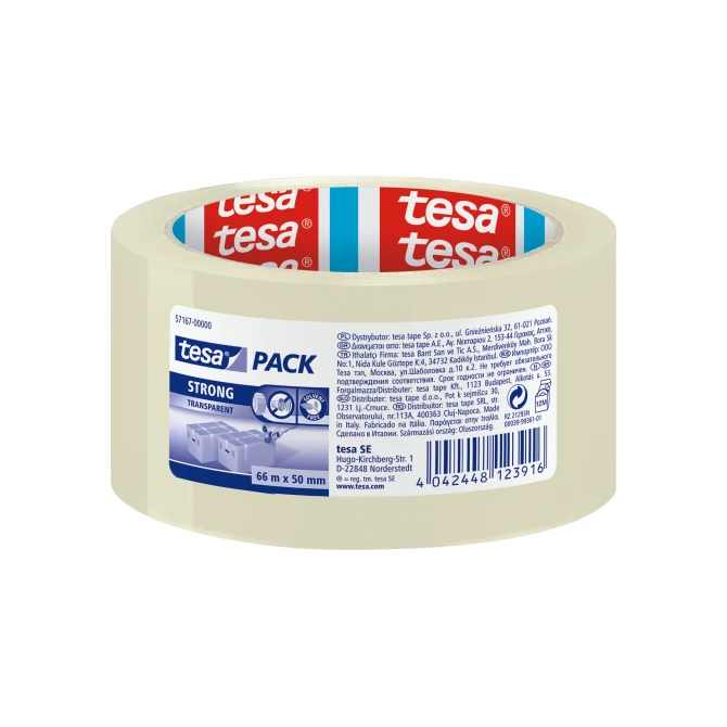 tesa® tesapack Strong Verpakkingstape PP 50 mm x 66 m Transparant (rol 66 meter)