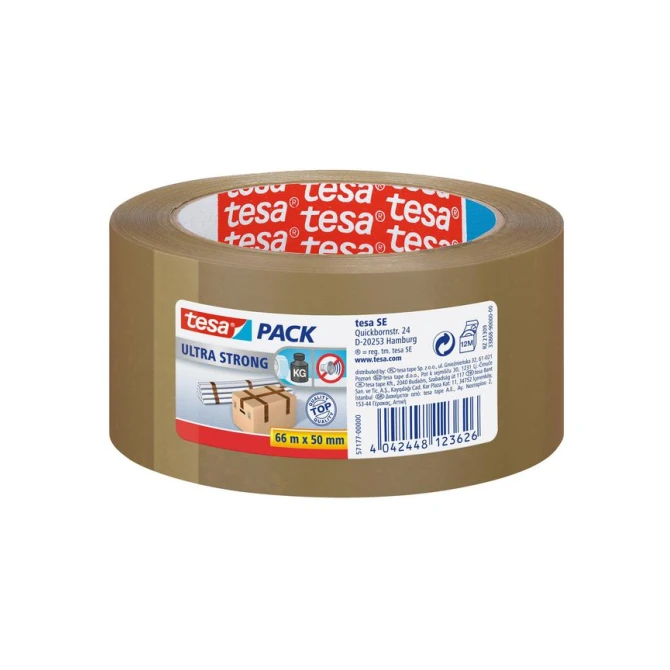 TESA® TESApack Ultra Strong Verpakkingstape PVC 50 mm x 66 m Bruin (pak 6 x 66 meter) TESA® TESApack Ultra Strong Verpakkingstape PVC 50 mm x 66 m Bruin (pak 6 x 66 meter)