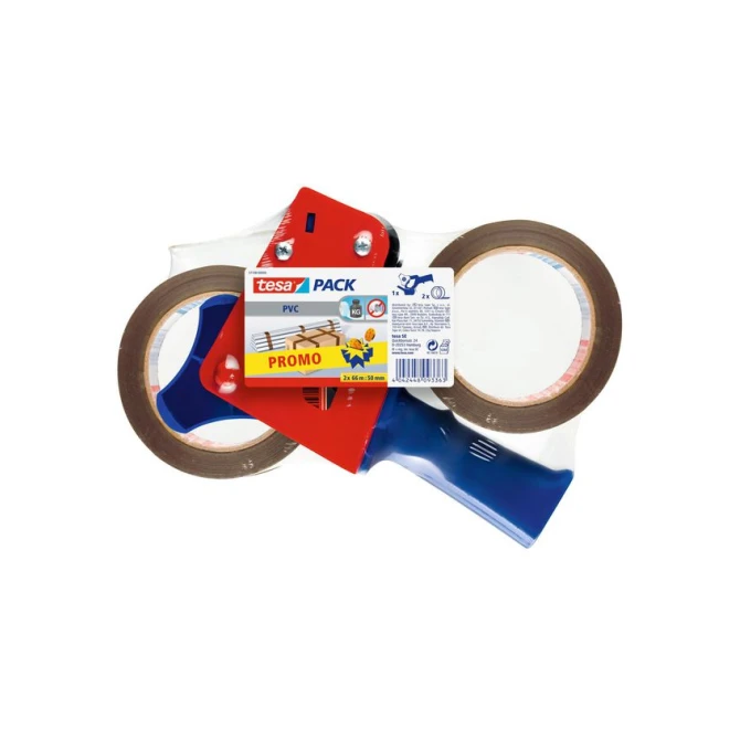 TESA® TESApack Ultra Strong Verpakkingstape Promo PVC 50 mm x 66 m met dispenser (set 3 stuks)