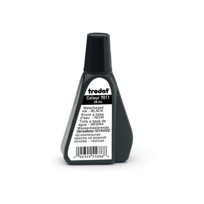 trodat 7011 Stempelinkt. 28 ml. Zwart (fles 28 milliliter)